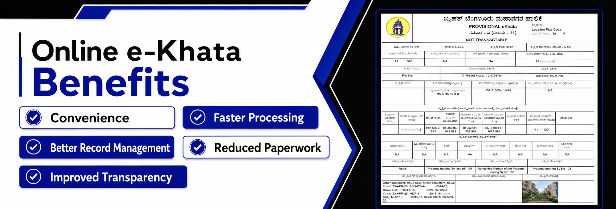 Benefits of Applying for e-Khata Online